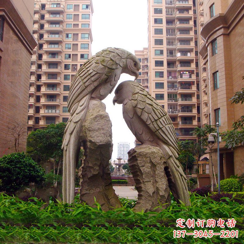 新乡精美石雕鹦鹉雕塑