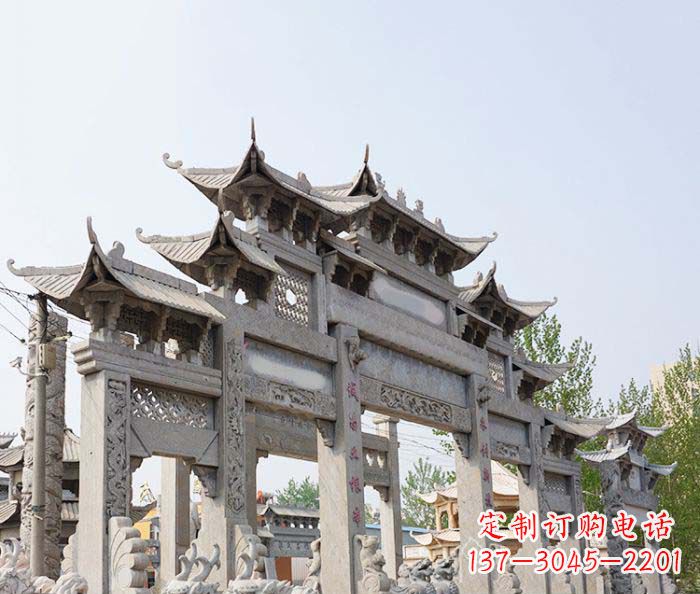 新乡大型五门石雕牌楼 (2)