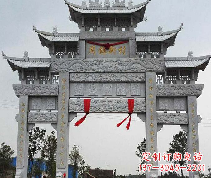 新乡精美石雕牌坊雕塑