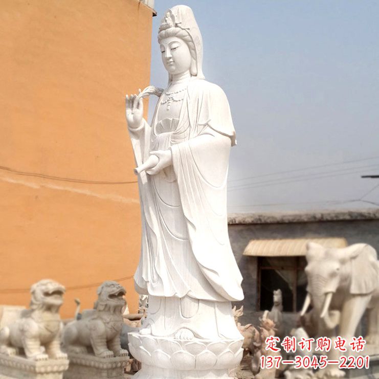 新乡滴水观音汉白玉石雕佛像
