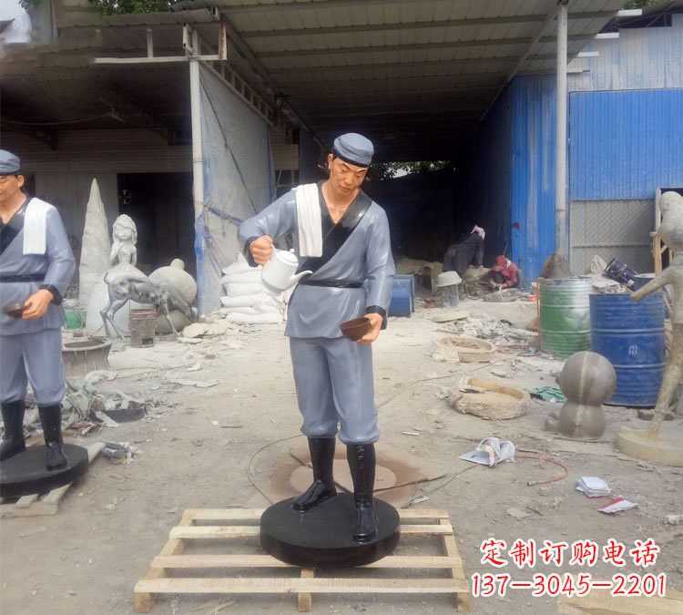 新乡铝合金仿真店小二雕塑