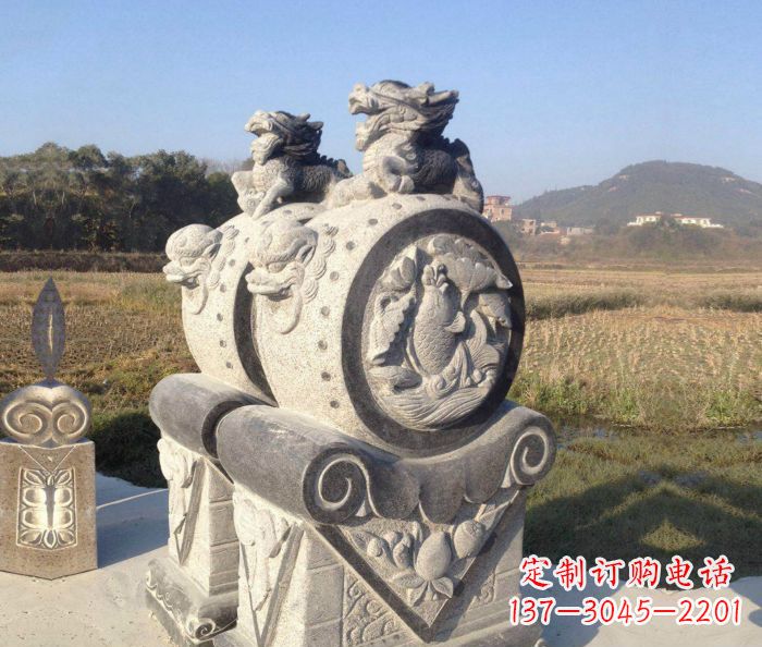 新乡仿古抱鼓石镇宅石门墩 (4)