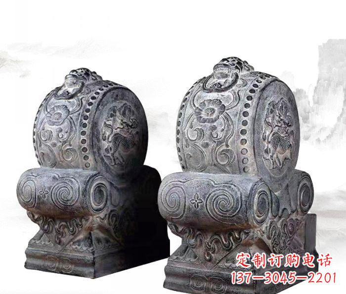 新乡仿古抱鼓石镇宅石门墩 (3)