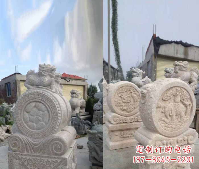 新乡仿古抱鼓石镇宅石门墩 (2)