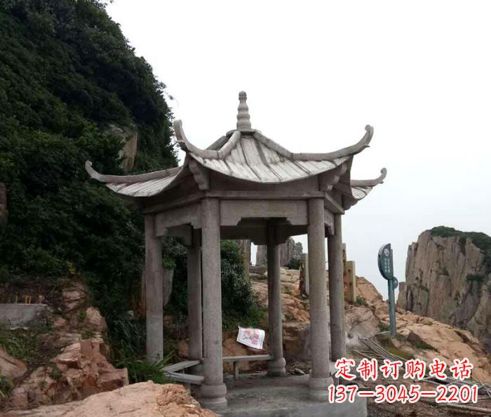 新乡风格独特的仿古凉亭石雕