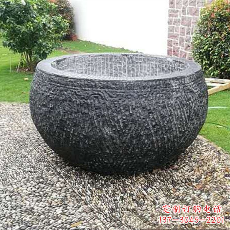 新乡仿古石雕水缸,精雕细琢别具一格