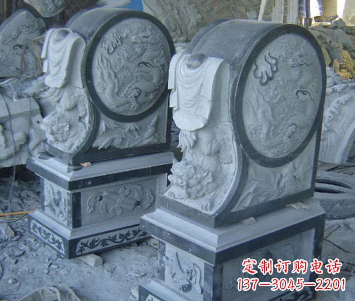 新乡仿古石门墩招财抱鼓石雕塑