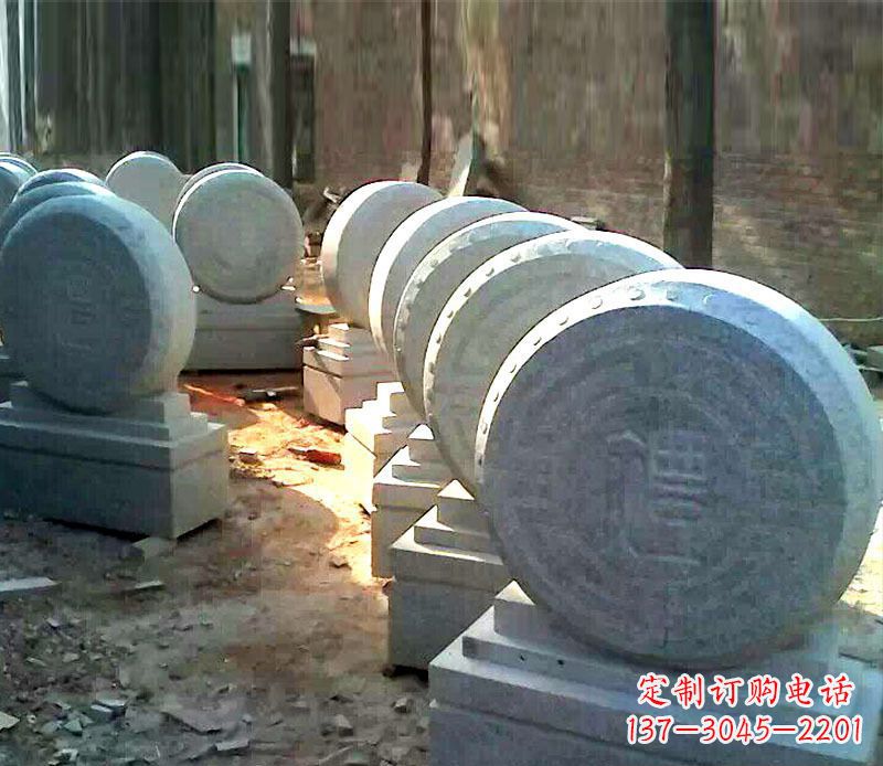 新乡仿古石门墩招财抱鼓石雕