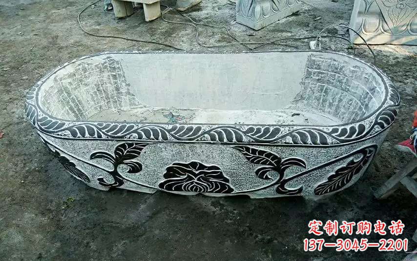 新乡风格独特的仿古石头水缸雕塑