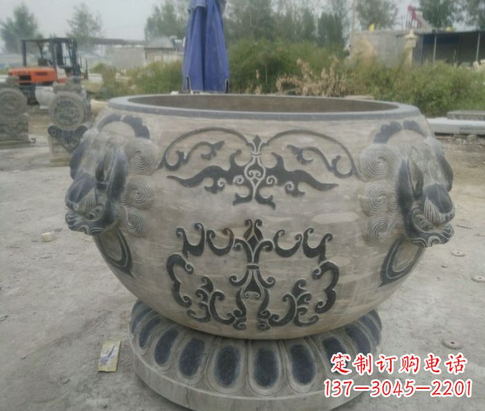 新乡仿古圆形水缸石雕