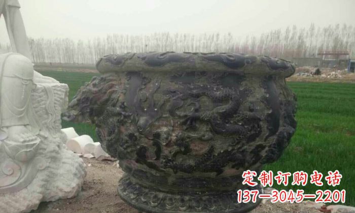 新乡仿古圆形水缸石雕