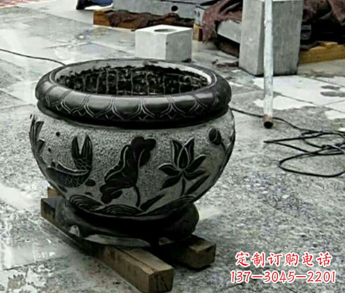 新乡精美仿古招财水缸石雕