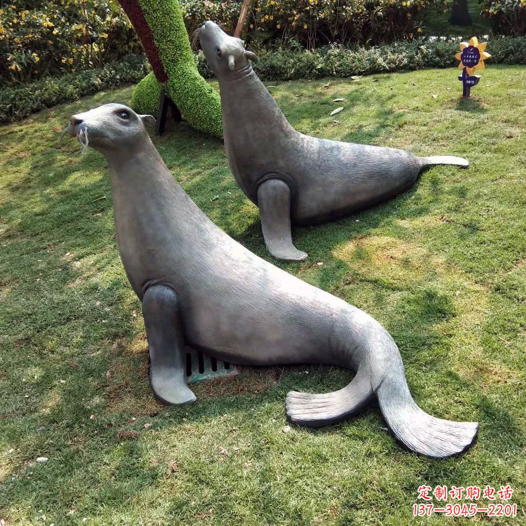 新乡精美玻璃钢海豹雕塑