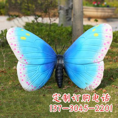 新乡仿真蝴蝶_蓝白色款35x65x42