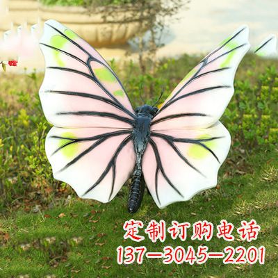新乡浅粉白色仿真蝴蝶雕塑