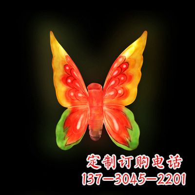 新乡精美小号黄色发光蝴蝶雕塑