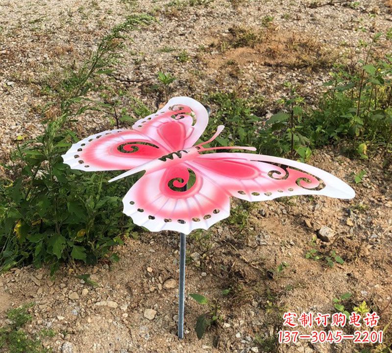 新乡粉红色不锈钢蝴蝶雕塑