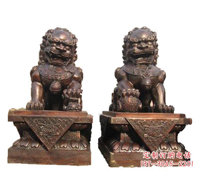 新乡公司汇丰狮子铜雕塑摆件 (2)