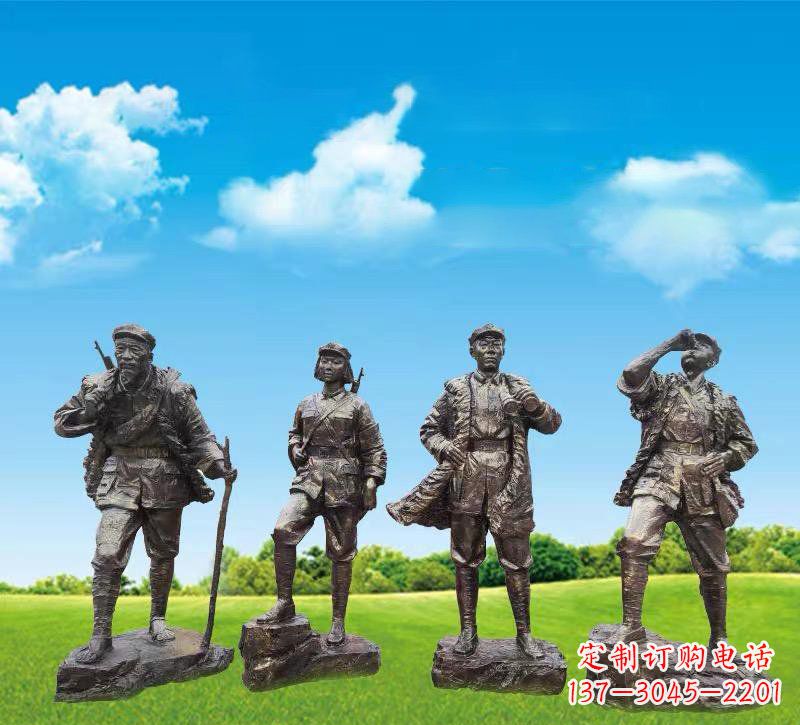 新乡青铜雕刻-八路军战士雕塑