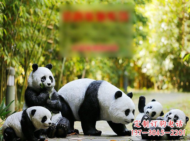新乡玻璃钢仿真熊猫雕塑