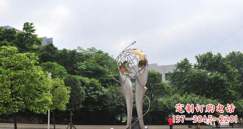 新乡中领雕塑精致大气的不锈钢地球雕塑