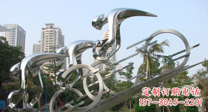 新乡不锈钢自行车抽象雕塑