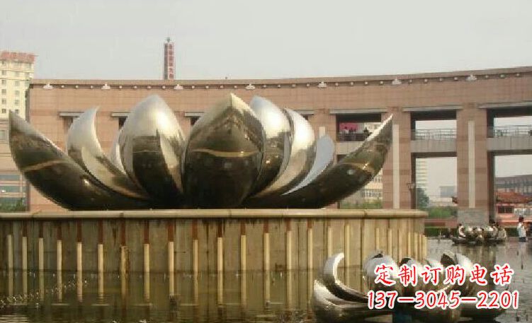 新乡廊中领雕塑优质的不锈钢荷花雕塑