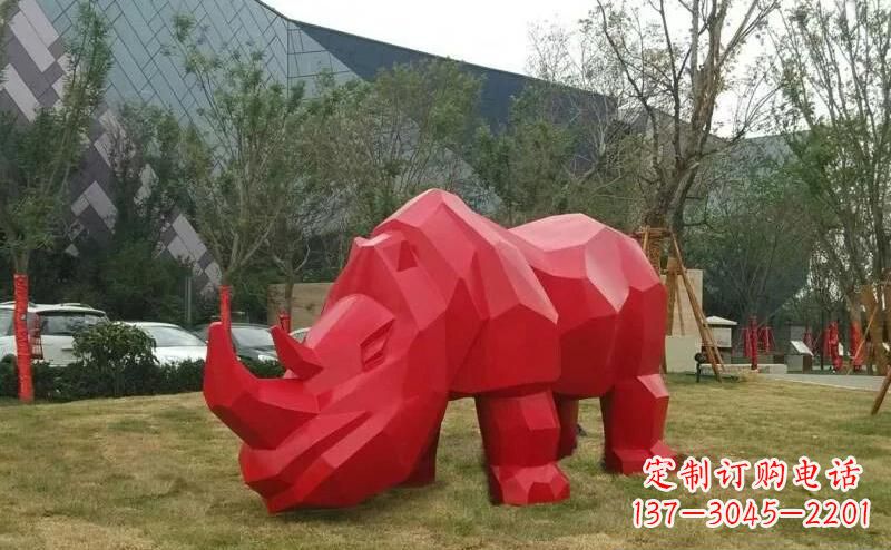 新乡摩洛哥高端不锈钢犀牛雕塑