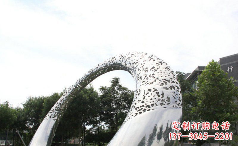 新乡优雅定制不锈钢圆形拱门雕塑