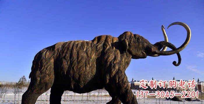 新乡公园抽象大象动物铜雕 (2)