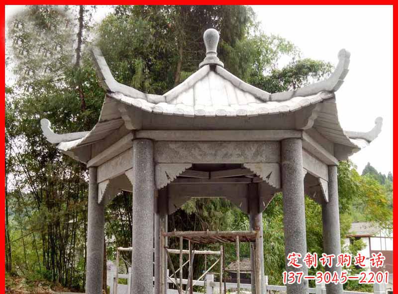 新乡复古公园石凉亭雕塑