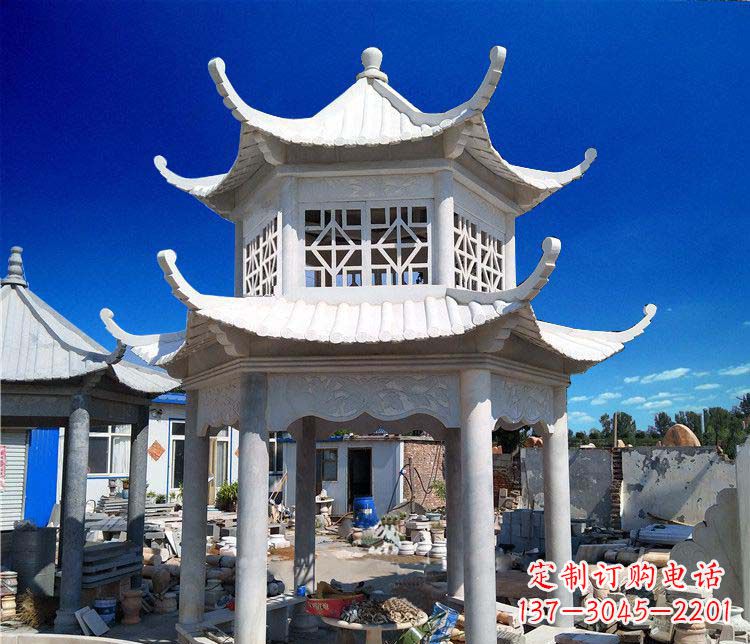 新乡大理石双层凉亭雕塑