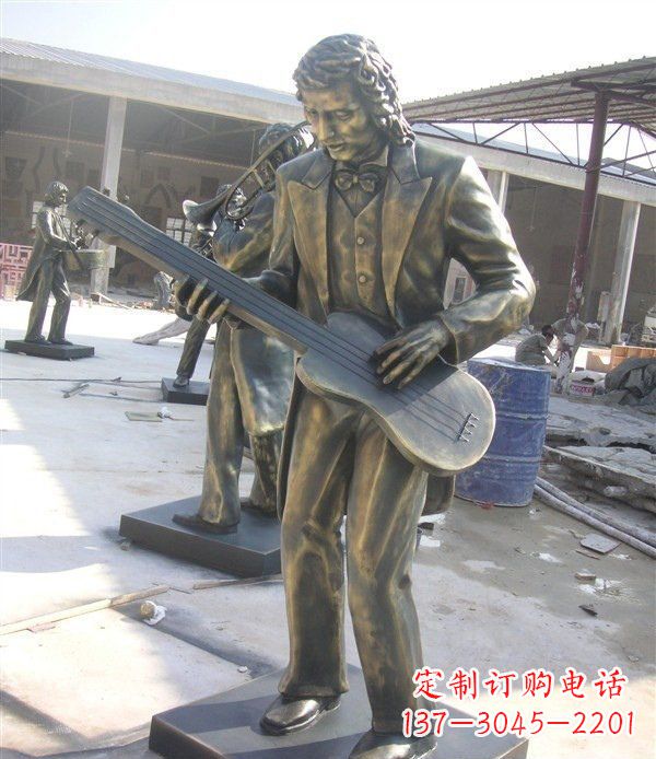 新乡西方人物铜吉他雕塑