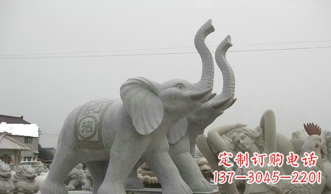 新乡公园动物长鼻大象石雕