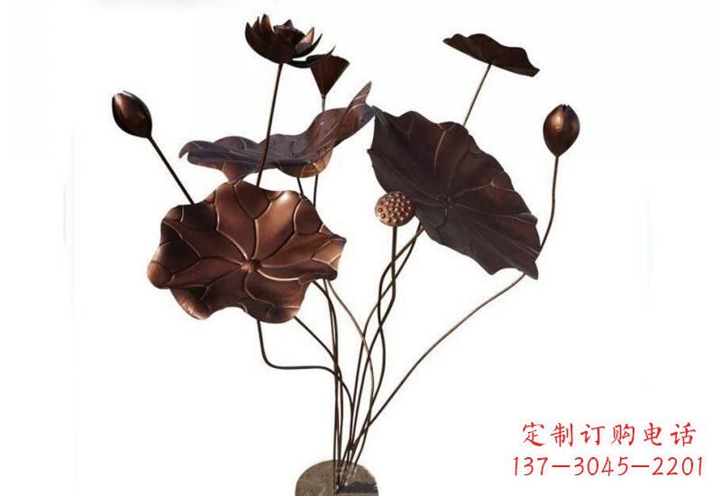 新乡传承经典,锻铜荷花雕塑