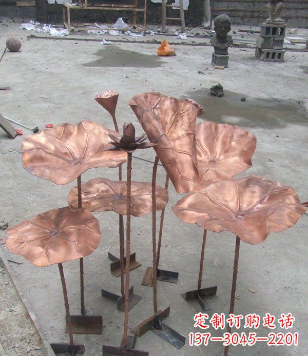 新乡公园锻铜荷花景观铜雕