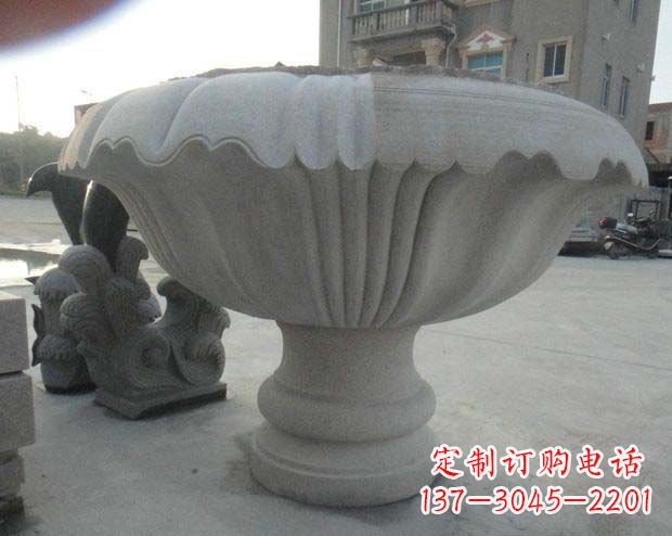 新乡高端大理石花盆雕塑