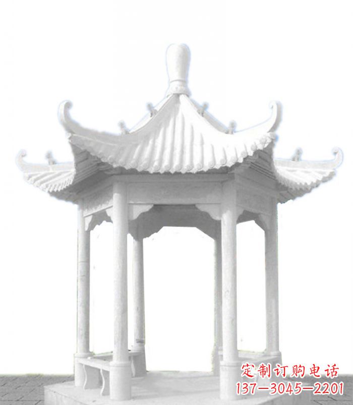 新乡汉白玉石凉亭雕塑