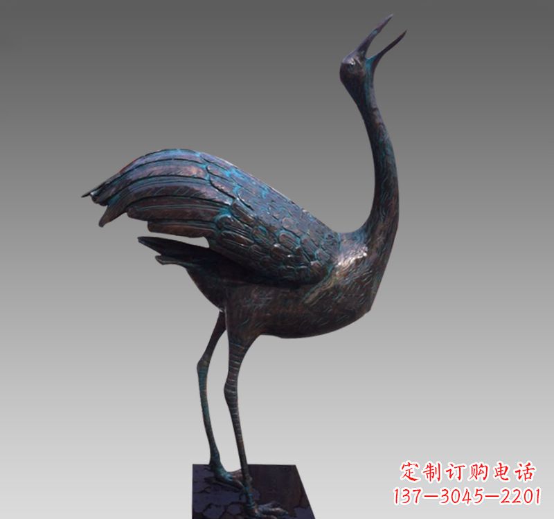 新乡公园青铜仙鹤雕塑