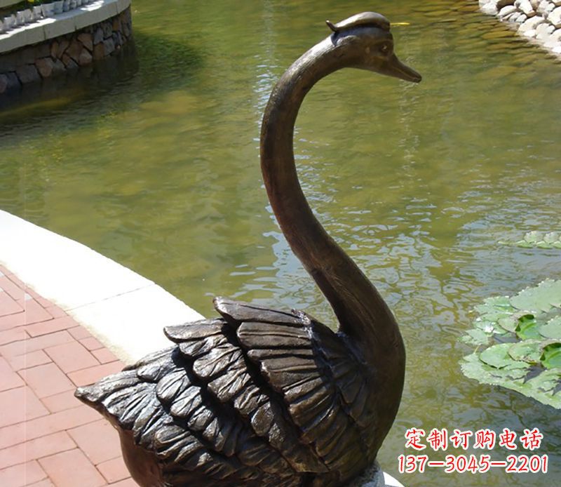 新乡公园铜雕天鹅喷泉雕塑