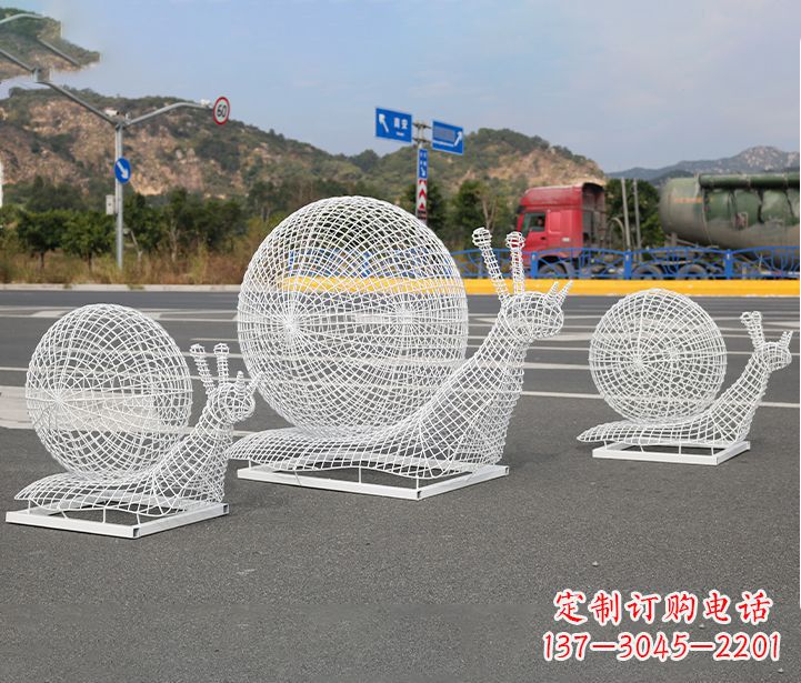 新乡公园蜗牛镂空不锈钢雕塑