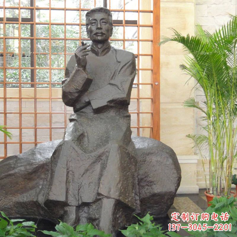 新乡中领雕塑|传承历史文化的鲁迅铜雕像