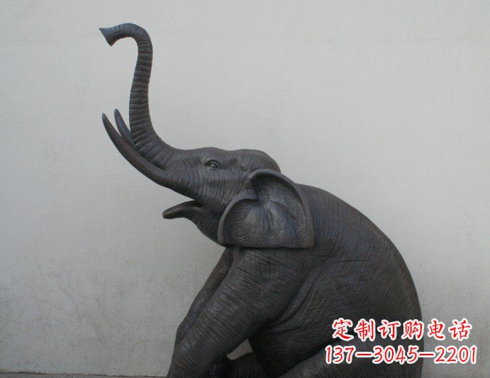 新乡铜雕大象喷水动物塑像