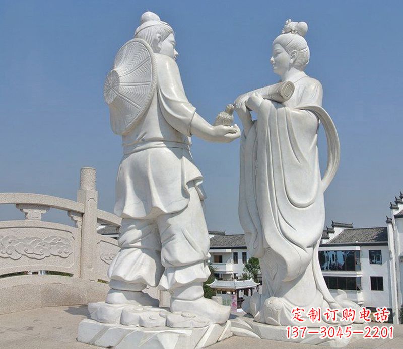 新乡唯美古典,传统牛郎织女石雕