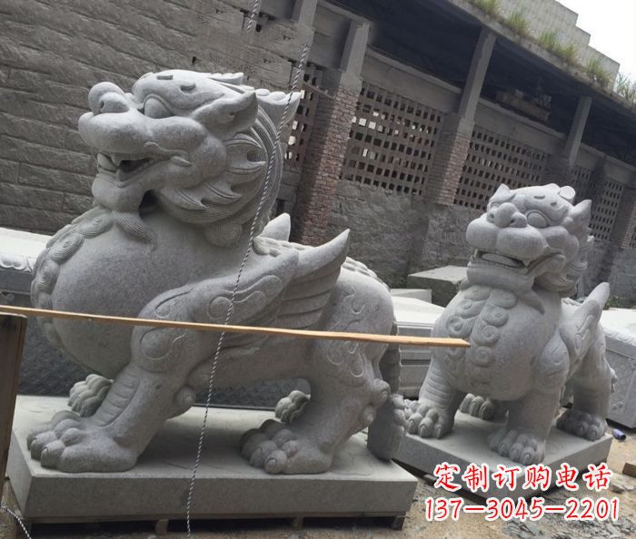 新乡中领雕塑–精美的古代神兽大理石貔貅雕塑