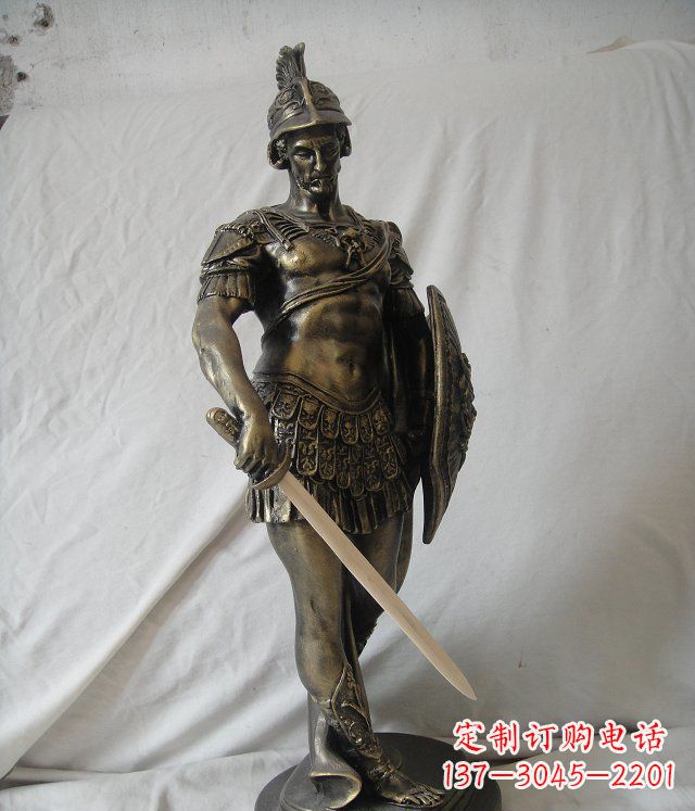 新乡古罗马战士玻璃钢仿铜人物雕塑
