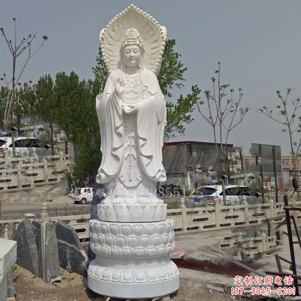 新乡观音菩萨汉白玉石精美雕塑