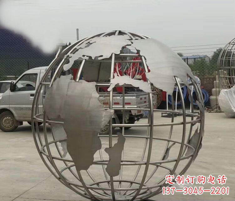 新乡中领雕塑:精美不锈钢地球仪雕塑