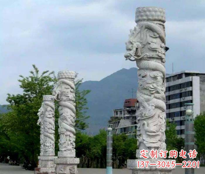 新乡精美工艺大理石龙柱雕塑