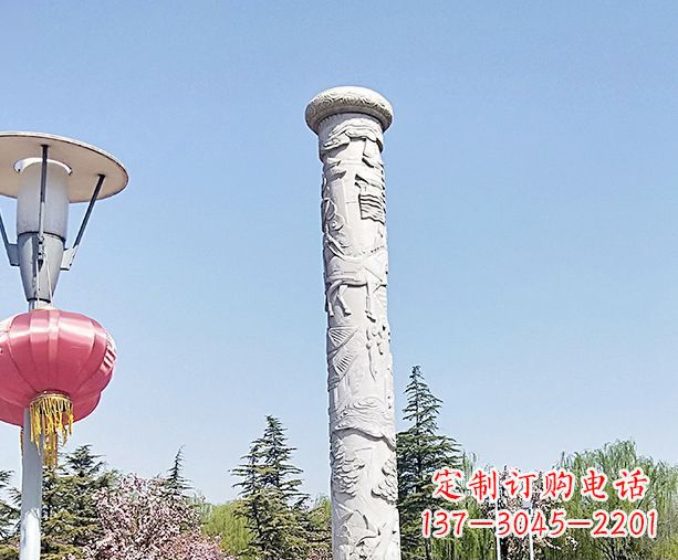 新乡中领雕塑的大理石龙柱石雕
